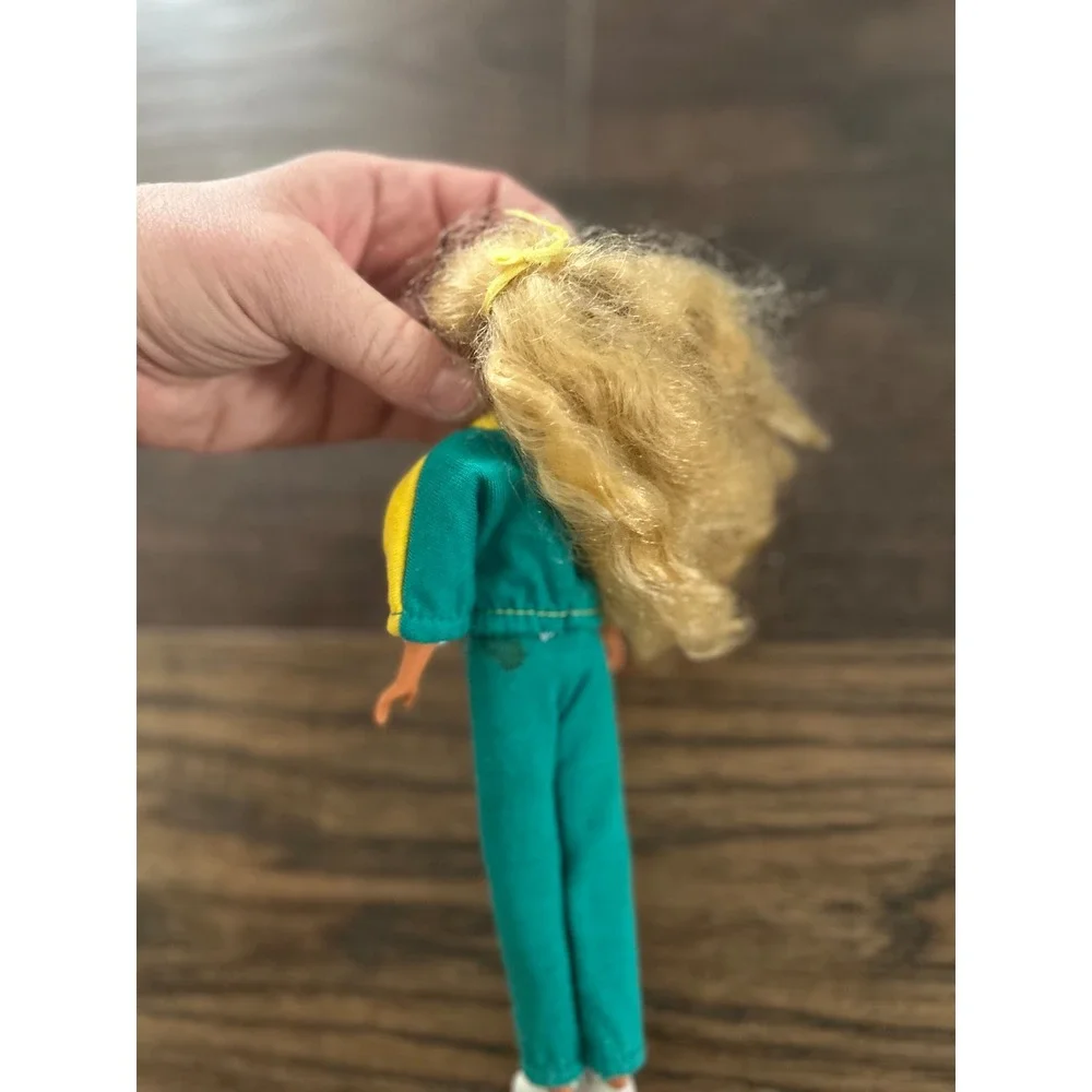 Vintage 1960s Twist n' Turn Skipper Mattel Doll Barbie Teal Yellow Tracksuit